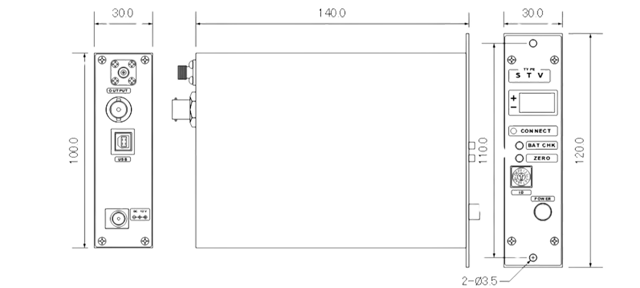 1チャンネル受信機 外形図